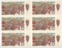 Csehszlovákia 1986. 10K (6x) sorszámkövetők "P 10 838971 - P 10 838976" T:UNC Czechoslovak...