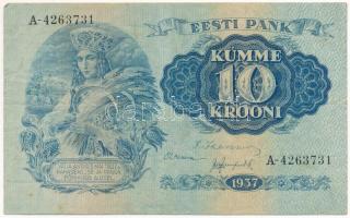 Észtország 1937. 10K "A-4263731" T:F Estonia 1937. 10 Krooni "A-4263731" C:F Krause P#67