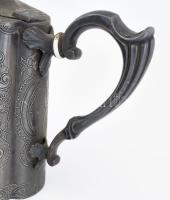 cca 1880-1900, Angol ezüstözött teás kanna, jelzett, kopással, m: 17 cm