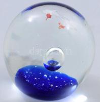 Murano levélnehezék, szálló madarak mintájával, m: 6,5 cm