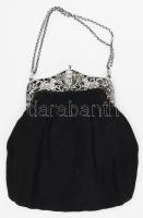 cca 1910, Német ezüst (Ag) szerelékes színházi táska, jelzett, 23x22 cm