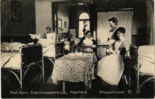 Haarlem, Ned. Herv. Diaconessenhuis, Vrouwenzaal III. I.I. / hospital interior, Women's Hall