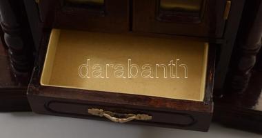 Asztali fa ékszertartó szekrény, 31x27x14 cm