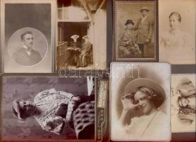cca 1880-1900 10 db klf méretű keményhátú fotó ritka műtermek is / 10 vintage photos