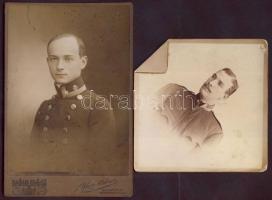 cca 1880 Magyar katonák 2 db keményhétú fotó / Hungarian coldiers 2 vintage photos