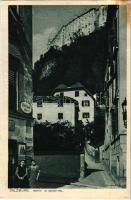 1921 Salzburg, Motiv im Nonnthal, Freisaal Gasse / street, shop