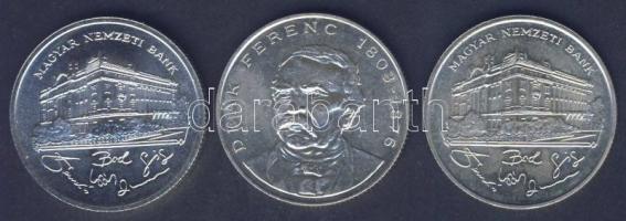 1992-94. 200Ft Ag "MNB" (2x) + "Deák" (1x) T:BU,2