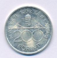 1992. 200Ft Ag "MNB" T:UNC,AU patina Adamo F13
