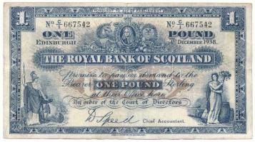 Skócia / Royal Bank of Scotland 1938. 1P T:F Scotland / Royal Bank of Scotland 1938. 1 Pound C:F Krause P# 322