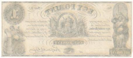 1852. 1Ft "Kossuth bankó", "D" sorozat, kitöltetlen T:AU / Hungary 1852. 1 Forin...