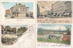 20 db RÉGI (1905 előtti) hosszúcímzéses külföldi város képeslap, lithok is / 20 pre-1905 foreign town-view postcards