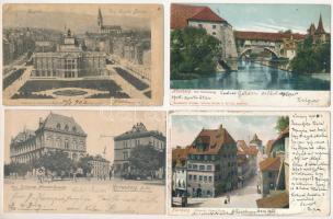 20 db RÉGI (1905 előtti) hosszúcímzéses külföldi város képeslap, lithok is / 20 pre-1905 foreign tow...