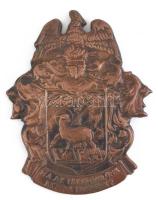 Bronz református címer, felfogatópontokkal, 11x9 cm