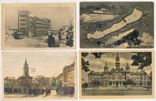 21 db MODERN magyar város képeslap az 50-es évekből, vegyes minőségben / 21 modern Hungarian town-view postcards from the 50's in mixed quality