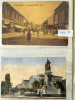 198 db főleg régi magyar és külföldi város képeslap fényképalbumban, közte modernek is / 198 mainly ...