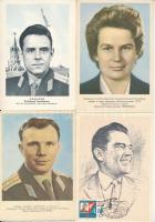17 db MODERN űrhajős képeslap: Szovjet űrrepülés, asztronauták (kozmonauták) / 17 modern Soviet astronautics motive postcards, astronauts, cosmonauts