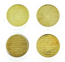 Szlovákia / Körmöcbánya DN(~1995) 4db-os aranyozott fém emlékérem tétel "A szlovákiai várak és ...