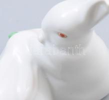 Herendi nyúlpár, kézzel festett, jelzett, hibátlan, m: 9 cm