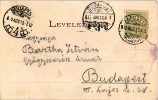 1905 Kaposvár, Új városház, Barta Sándor és Vajda üzlete. Szabó Lipót kiadása (ázott / wet damage)