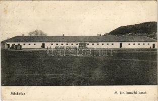 1915 Miskolc, M. kir. honvéd barakk, laktanya. Grünwald Ignác kiadása