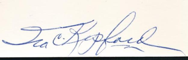 Ira C. Kepford (1919-1987) amerikai II. világháborús pilóta, repülő ász autográf aláírása őt ábrázol...