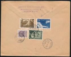 1942 Ajánlott levél Budapestről Pápára 4 db bélyeggel