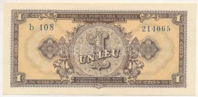 Románia 1952. 1L "kék sorszámmal" T:AU Romania 1952. 1 Leu "with blue serial number" C:AU Krause P#81b