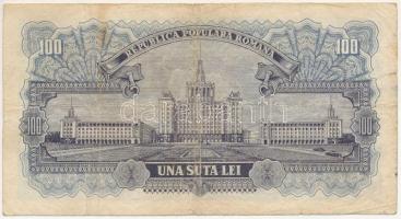 Románia 1952. 100L T:VG folt
Romania 1952. 100 Lei C:VG spotted
Krause P#90b