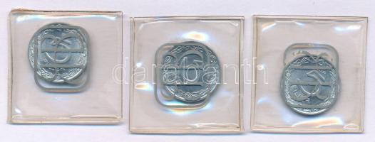 1959. 5f Al + 1962. 5f Al (2x) lezárt "Budapest Bank" fóliatokban T:XF-VF