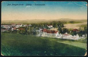 1918 Tábori posta képeslap "Rotes kreuz kriegspital in Pöstyén II. Gruppe"