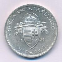 1938. 5P Ag "Szent István" T:AU,XF ph. Adamo P8.1
