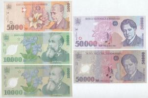 Románia 1996-2001. 1000L-50.000L (7db, 6xklf) + 2005. 1L (2x) + 5L T:AU-F
Romania 1996-2001. 1000 L...