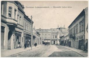 1913 Csíkszereda, Miercurea Ciuc; Kossuth Lajos utca, Szabó Miklós utóda, Niszel Fivérek, Pototzky üzlete. Szvoboda Miklós kiadása / street view, shops (EK)