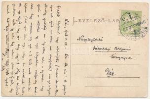 1916 Csombord, Ciumbrud; Állami iskola, Református templom és paplak, látkép, Báró Kemény kastély. L...