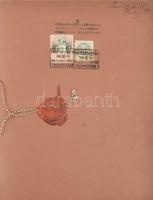 1890-1912 Régi főkönyv, kb. 25-30 oldalon bejegyzésekkel, az elülső szennylapon 2ft + 25kr illetékbé...