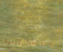 Apródi Jenő (1928-?) Balatonkenesei horgász. Olaj, vászon, dekoratív keretben 48x52 cm