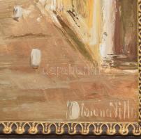 Losonci Lilla (1930 -): Szentendre, főtér. Olaj, farost, jelzett. Dekoratív fakeretben. 40x30 cm