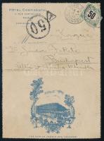 1911 Levelezőlap Párizsból Budapestre 50f portóval (hiányzó sarok / missing corner)