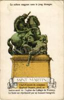 1922 Szent Márton szobra Pozsonyban. La culture magyare sous le joug étranger. Francia nyelvű irredenta művészlap / Saint Martin sculpture in Bratislava, French edition Hungarian irredenta propaganda (EK)