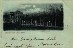 1900 Lacu Sarat (Braila), Gradina engleza. Editura Tipo-Lit. Moderna Fränkel / park (fl)