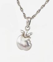 Ezüst (Ag) fantáziamintás nyaklánc, alma medállal, jelzett, 4,3g