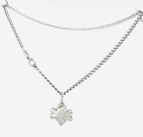 Ezüst (Ag) pancerszemes bokalánc, méhecske függővel, jelzett, 3,8g