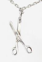 Ezüst (Ag) anker nyaklánc, olló medállal, jelzett, 5,2g