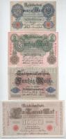 Német Birodalom 1910-1917. 1M-1000M (8x) T:UNC-F German Empire 1910-1917. 1 Mark - 1000 Mark (8x) C:...