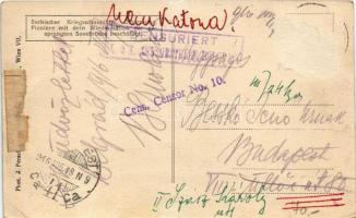 1916 Serbischer Kriegsschauplatz. Österr.-ung. Pioniere mit dem Wiederaufbau der gesprengten Savebrü...