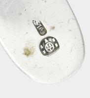 Ezüst (Ag) cukorszóró kanál, 1838-as bécsi fémjel, jelzett, h: 21 cm, 77,6g