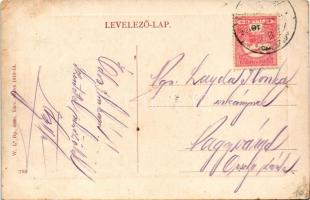 1917 Kézdivásárhely, Targu Secuiesc; Fő tér, Szabó János, Vargha Vilmos üzlete, fodrász terem, kerek...