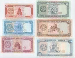 Türkmenisztán 1993-1995. 1M-100M (6xklf) T:UNC-F
Turkmenistan 1993-1995. 1 Manat - 100 Manat (6xdif...