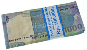 Indonézia 2013. 1000R (100x) sorszámkövetők, eredeti banki kötegelővel T:AU hullámos papír, sarokhaj...
