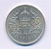 Ausztria 1914. 1K Ag "Ferenc József" T:AU,XF Austria 1914. 1 Corona Ag "Franz Joseph" C:AU,XF Krause KM#2820